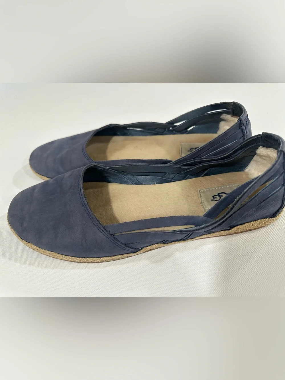 UGG Tippie Navy Blue Nubuck Espadrille Flats Women's Size 10